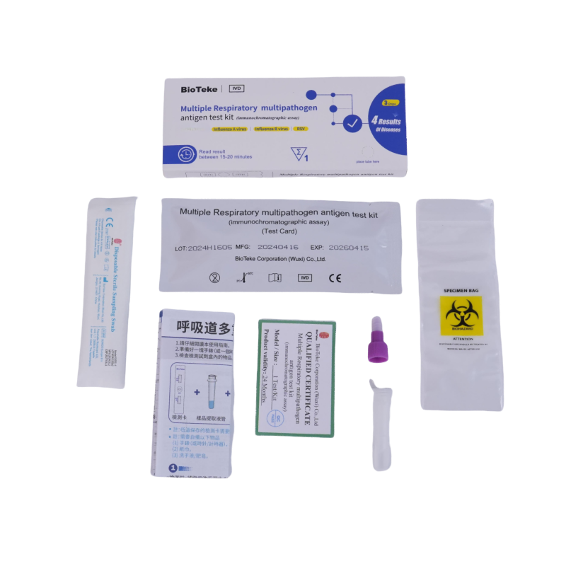 Bioteke 4 w 1 Covid-19, Flu A+B, RSV Antygen Rapid Test Zestaw testowy